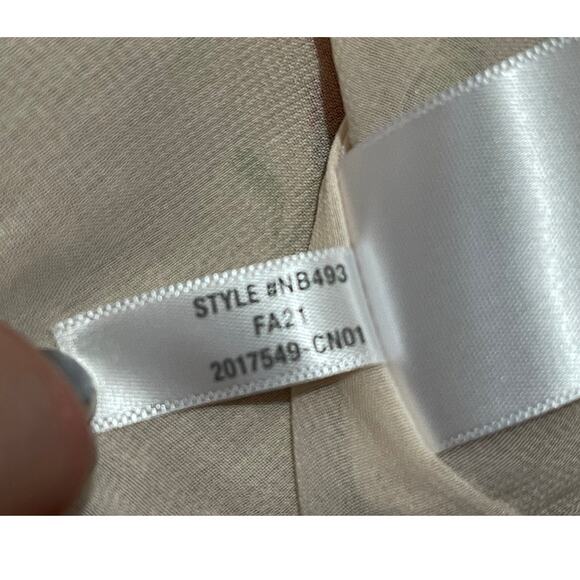 Madewell Women's Blush Pink Floral V-Neck Silk Blouse S Puff Sleeves-Cottagecore - Picture 9 of 13